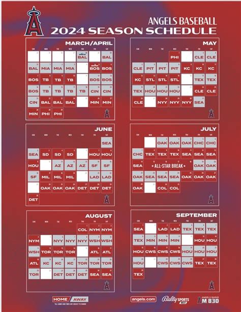 california angels schedule